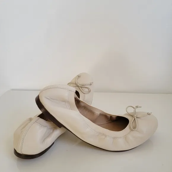 J. Crew Leather Ballet Flat in Cream