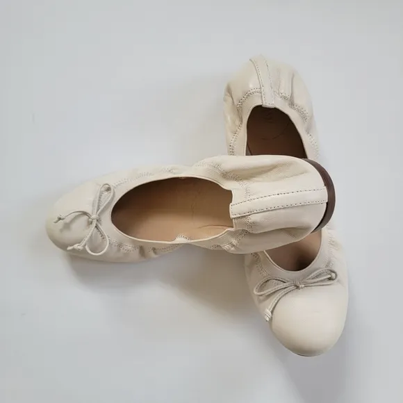 J. Crew Leather Ballet Flat in Cream