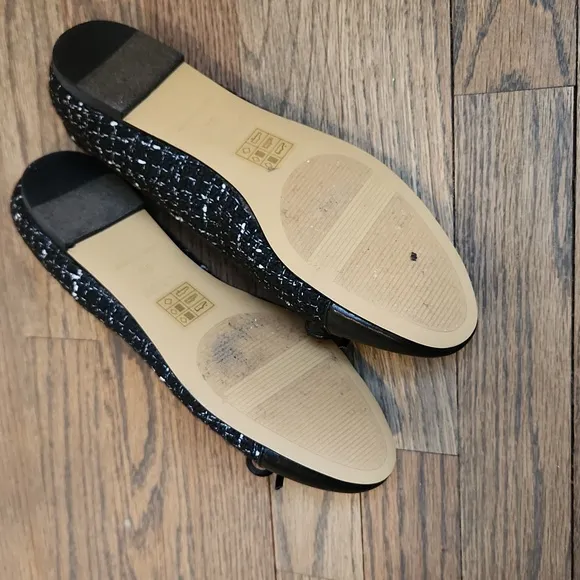 J. Crew New Tweed Ballet Flats in Black