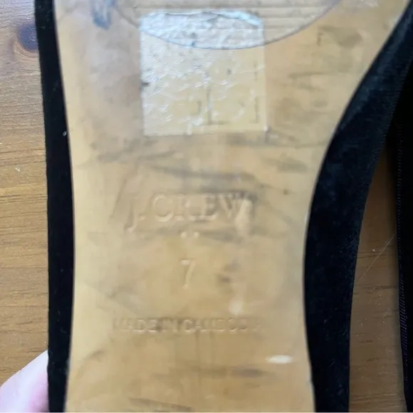 J. Crew Women’s Black Velvet Slip On Loafers Smoking Slippers 7
