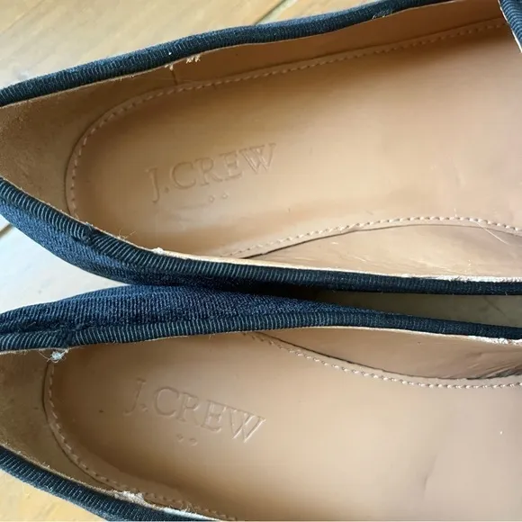 J. Crew Women’s Black Velvet Slip On Loafers Smoking Slippers 7