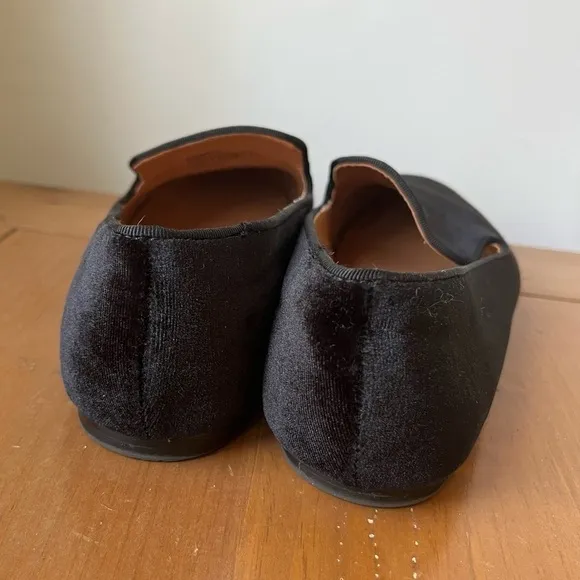J. Crew Women’s Black Velvet Slip On Loafers Smoking Slippers 7
