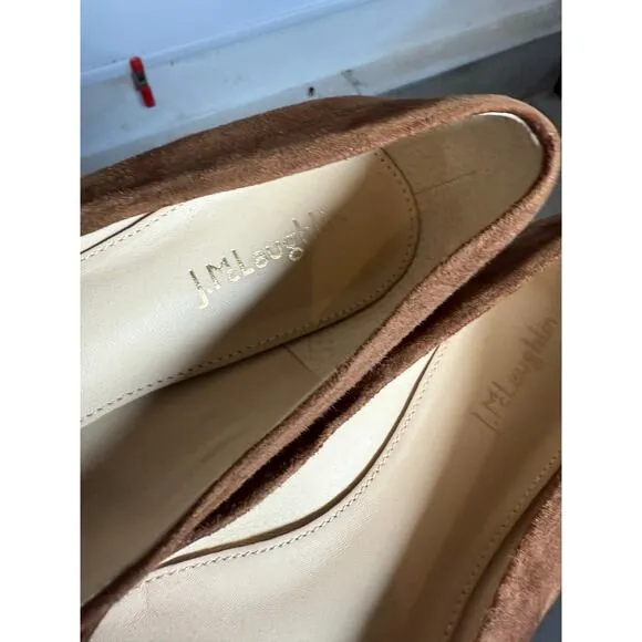 J. McLaughlin Mallory Suede Pointed Toe Tortoise Brown Loafer Flats Size 9.5