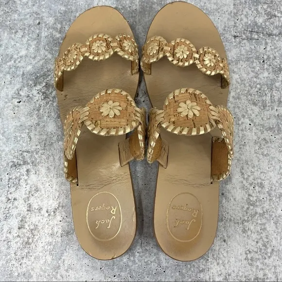 Jack Rogers Cork Lauren Double-Strap Sandals 9.5
