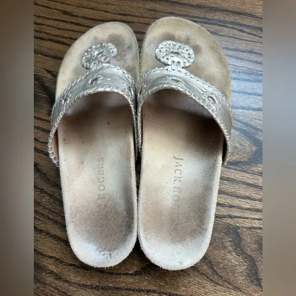 Jack Rogers Flat Sandals - platinum - size 8.5