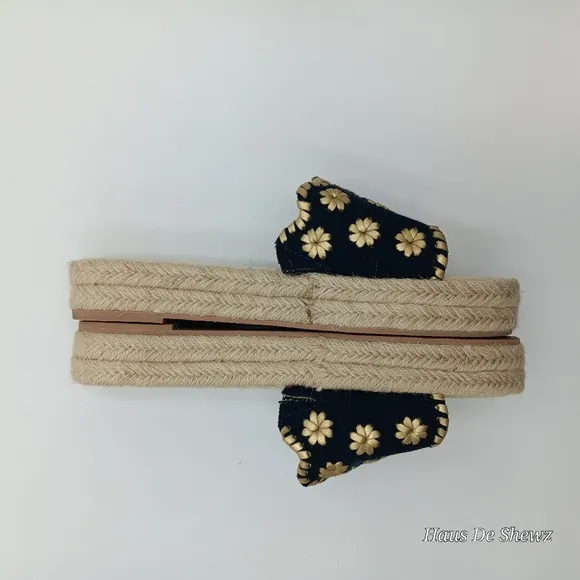 Jack Rogers Palmer Floral Jute Wrapped Platform Espadrilles Sandals Size 8