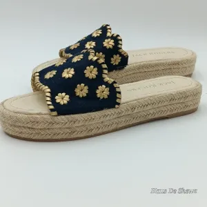 Jack Rogers Palmer Floral Jute Wrapped Platform Espadrilles Sandals Size 8