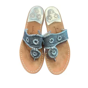 Jack Rogers Women’s Jacks Flat sandals glitter with silver trim Size 7