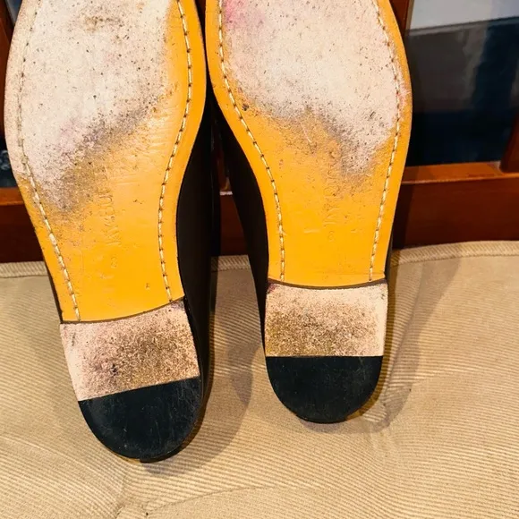 Jay Butler’s Brown Horse Bit Leather Loafers with Gold Detailing.
