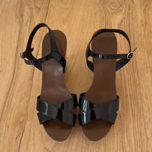 JCREW Patent Leather Strap Wedges