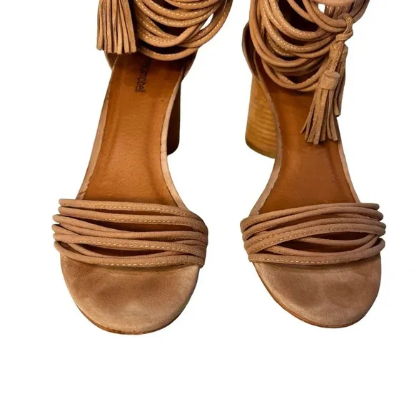 Jeffrey Campbell Pallas Rope Heels Strappy Block Heel Back Zipper Suede Size 10
