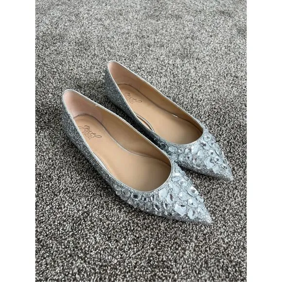 Jewel Badgley Mischka Ulanni Ballet Flats Size 10