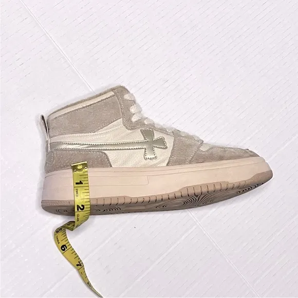 Jil Sander Chunky Bovine Leather Cross Sneakers