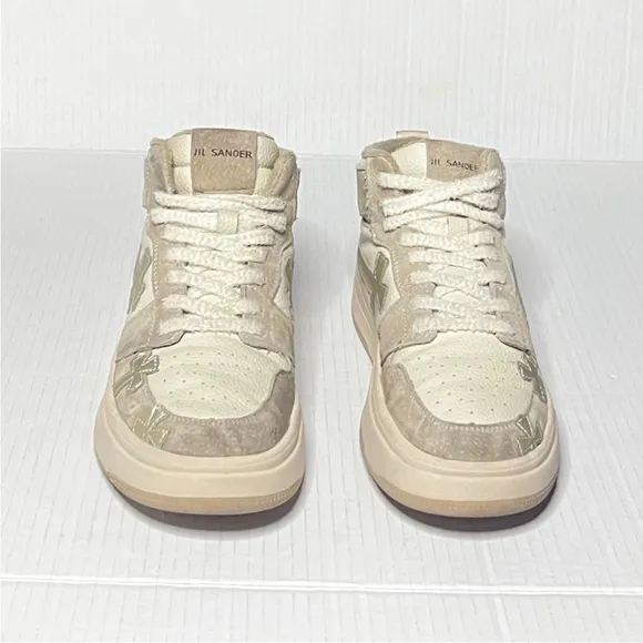 Jil Sander Chunky Bovine Leather Cross Sneakers