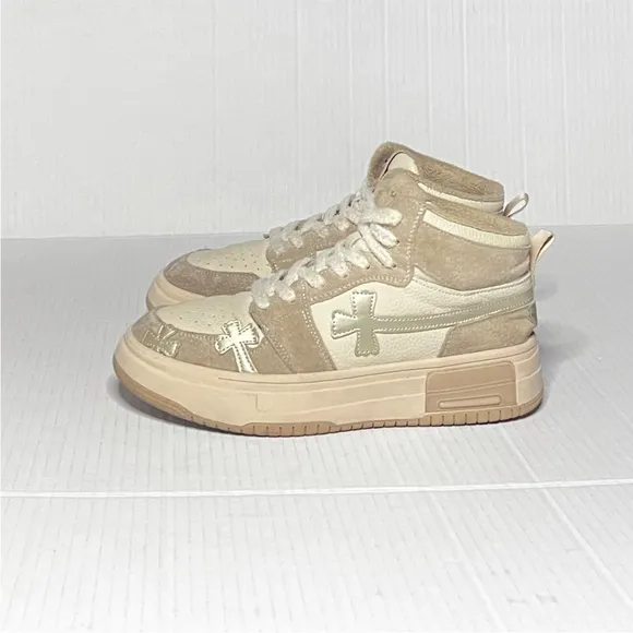 Jil Sander Chunky Bovine Leather Cross Sneakers