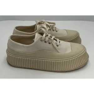 Jil Sander Chunky Rubber Toe/Sole Canvas Sneakers Sand /Beige Size EU 39/US 9