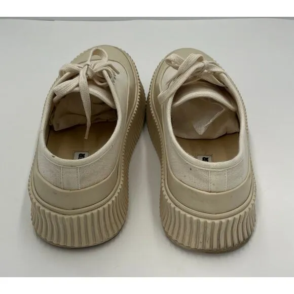 Jil Sander Chunky Rubber Toe/Sole Canvas Sneakers Sand /Beige Size EU 39/US 9