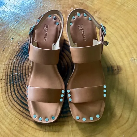 JIL SANDER NAVY Sandals Brown EU 37.5