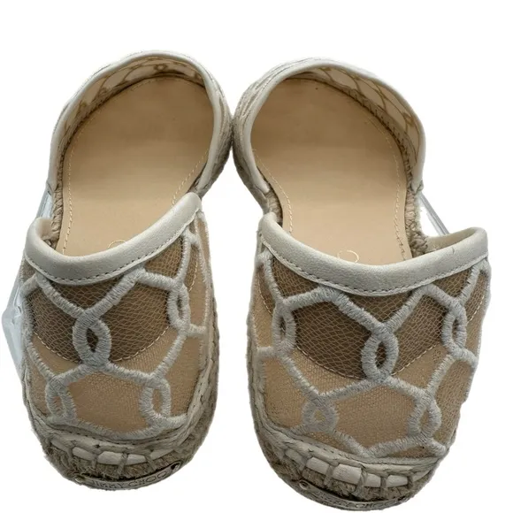 Jimmy Choo DREYA Chain Embroidered Lace Espadrille Size 39 EU-