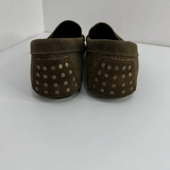 John Varvatos Loafers Mens 8.5 Stud Brown Leather Distressed Loafer Dress Shoe