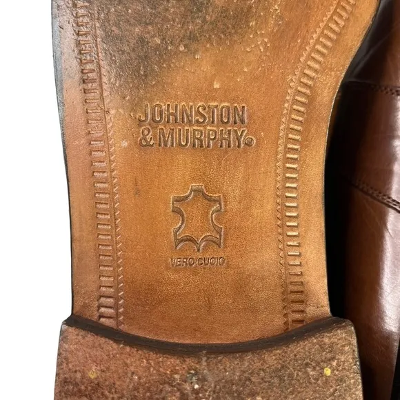 Johnston &amp; Murphy Brown Leather Dress Shoes‎ Tassel Loafers Mens Size 9.5