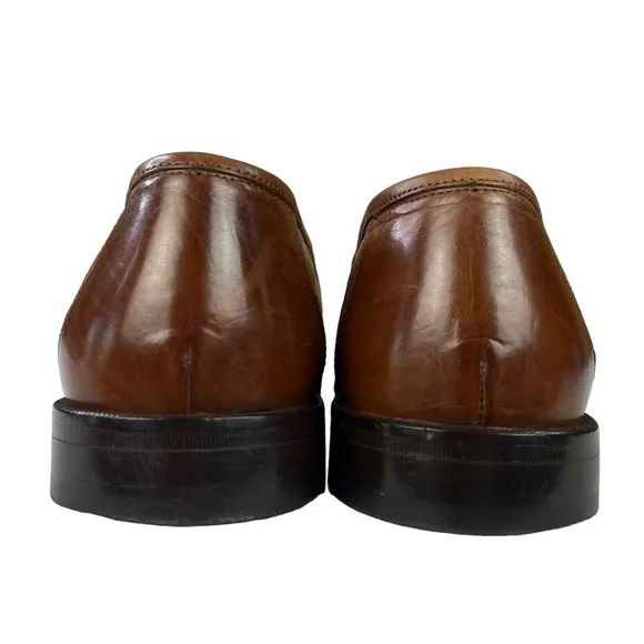 Johnston &amp; Murphy Brown Leather Dress Shoes‎ Tassel Loafers Mens Size 9.5