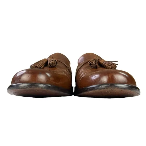 Johnston &amp; Murphy Brown Leather Dress Shoes‎ Tassel Loafers Mens Size 9.5