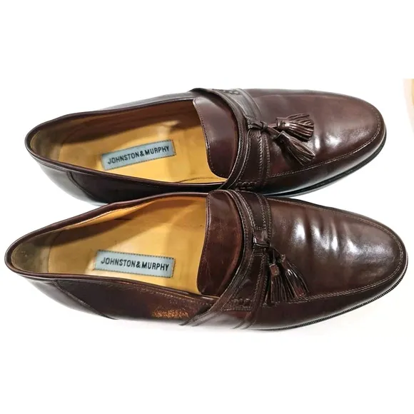Johnston &amp; Murphy ~Men's Size 11.5M~ Brown Tassel Leather Loafers Shoes #15 2206