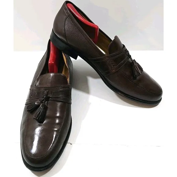 Johnston &amp; Murphy ~Men's Size 11.5M~ Brown Tassel Leather Loafers Shoes #15 2206