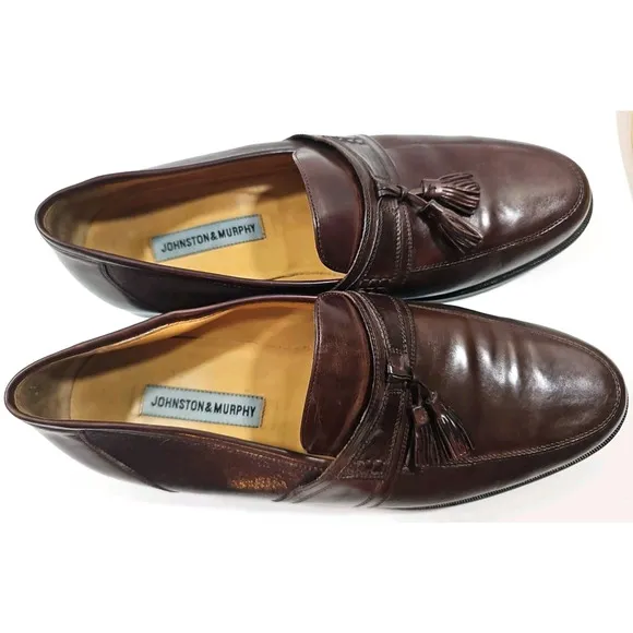 Johnston &amp; Murphy ~Men's Size 11.5M~ Brown Tassel Leather Loafers Shoes #15 2206