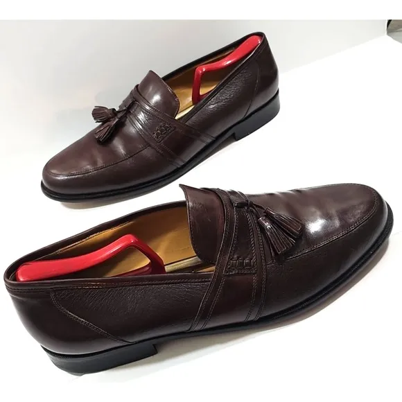 Johnston &amp; Murphy ~Men's Size 11.5M~ Brown Tassel Leather Loafers Shoes #15 2206