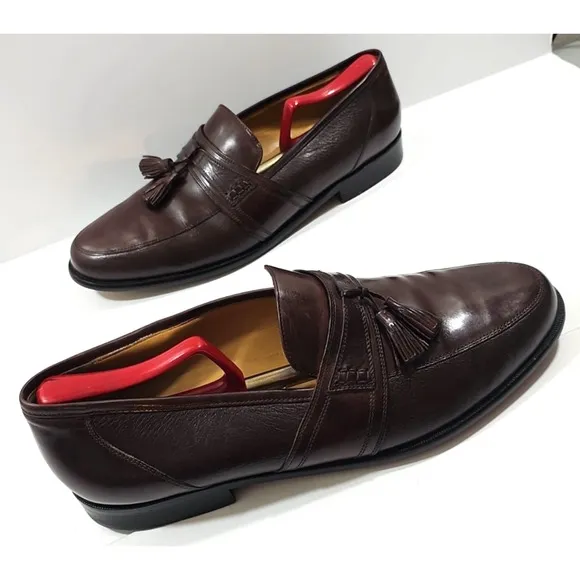 Johnston &amp; Murphy ~Men's Size 11.5M~ Brown Tassel Leather Loafers Shoes #15 2206