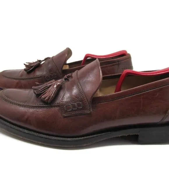 Johnston Murphy Mens Brown Tassel Loafers 10 M