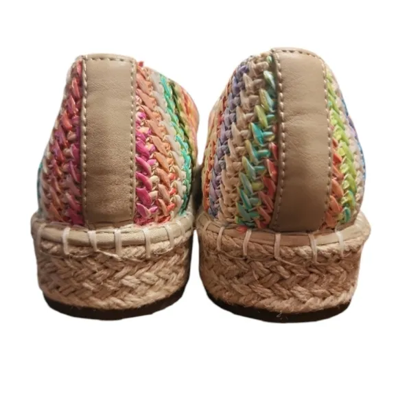Joie Cara Colorful raffia espadrilles Woven Platform Sz9 Boho Coastal Cool Beach