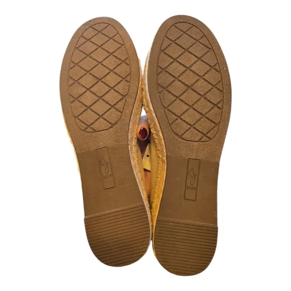 Joie Cara Ivory Gold Sparkle Canvas Platform Espadrilles 9