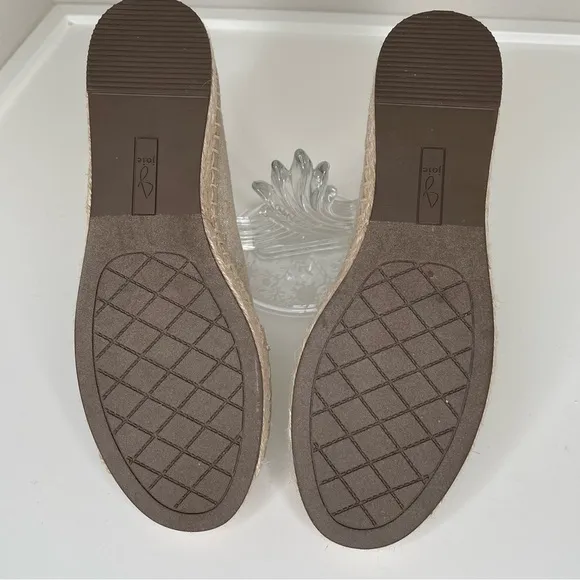 Joie Cara Linen Platform Espadrilles bohemian metallic shimmer boho slip on shoe