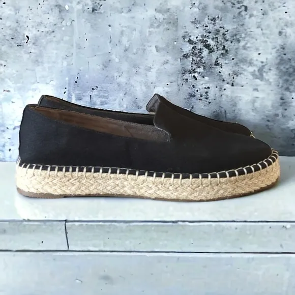 Joie Cara Platform Memory Foam Espadrilles Black Women’s Size 10