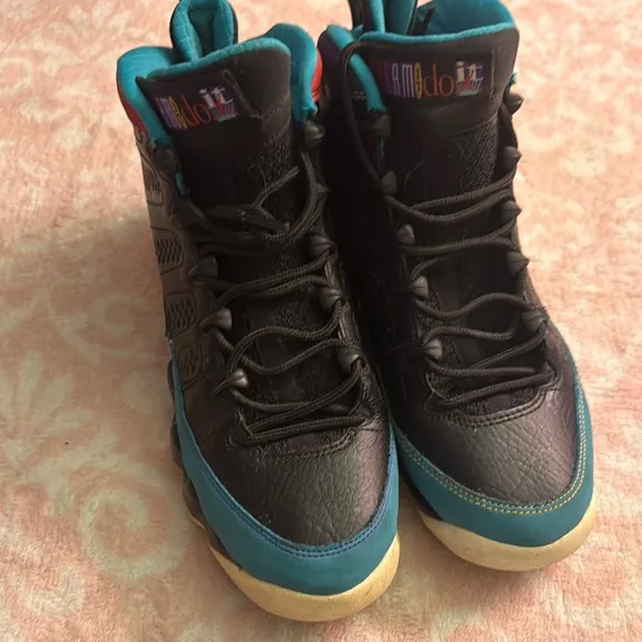 Jordan 23s Black and Teal High-Top Sneakers