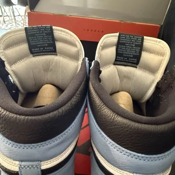Jordan Blue and White High-Top Sneakers