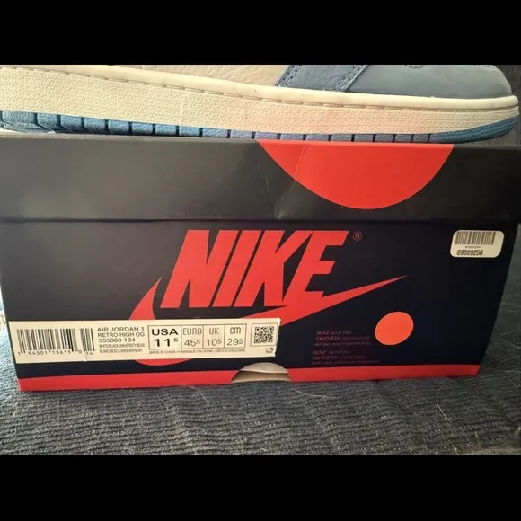 Jordan Blue and White High-Top Sneakers