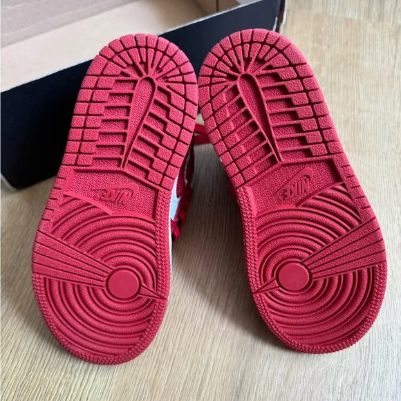 Jordan Red and White Classic High-Top Sneakers