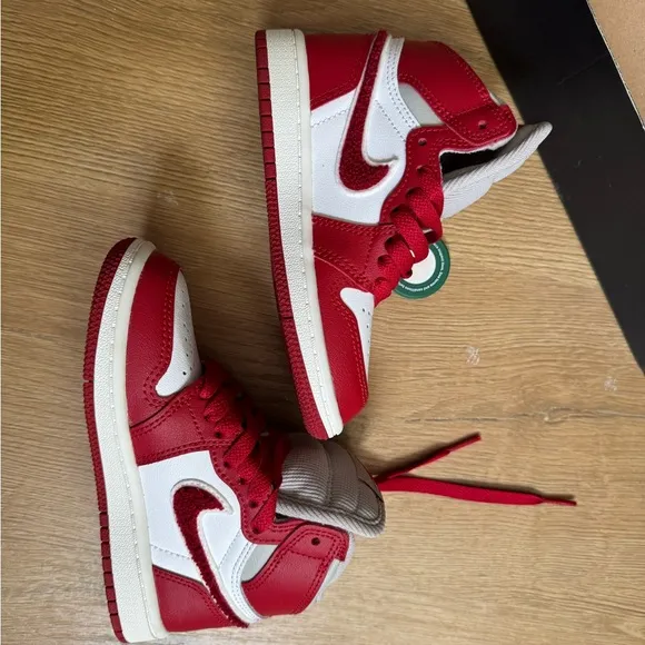 Jordan Red and White Classic High-Top Sneakers