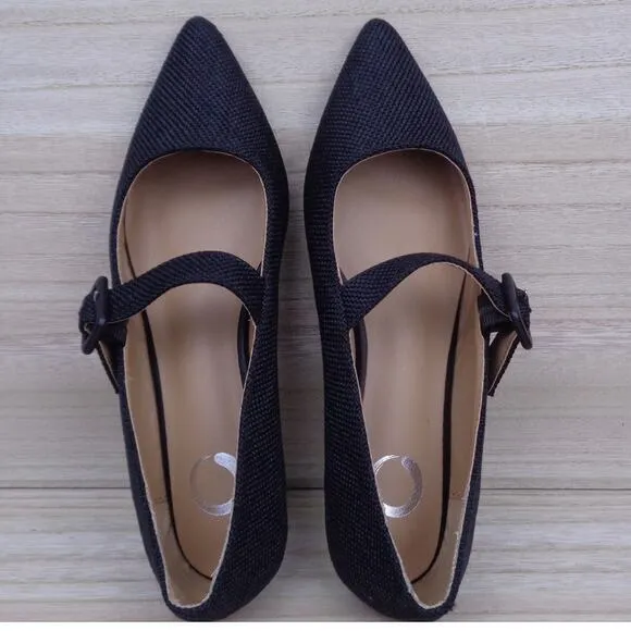 Journee Collection Black Karissa Buckle Pointed Toe Mary Jane Flats Women Size 6