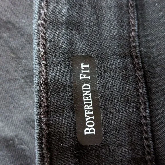 JUDY BLUE Plus Size Black High Waist Destroyed Boyfriend Jeans NWT
