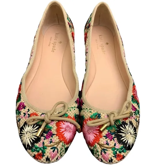 Kate Spade Floral Embroidered Ballet Flats