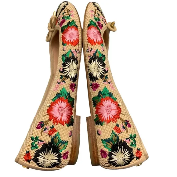 Kate Spade Floral Embroidered Ballet Flats