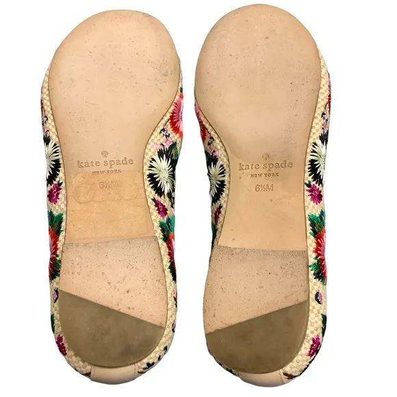 Kate Spade Floral Embroidered Ballet Flats