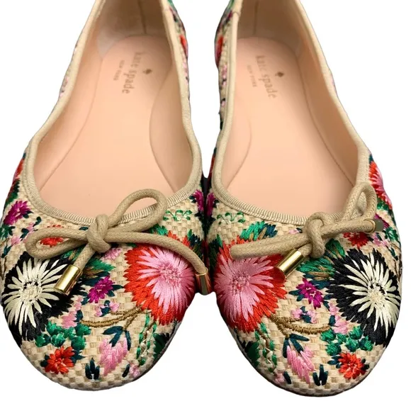 Kate Spade Floral Embroidered Ballet Flats