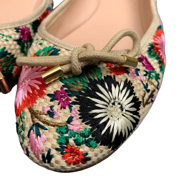 Kate Spade Floral Embroidered Ballet Flats