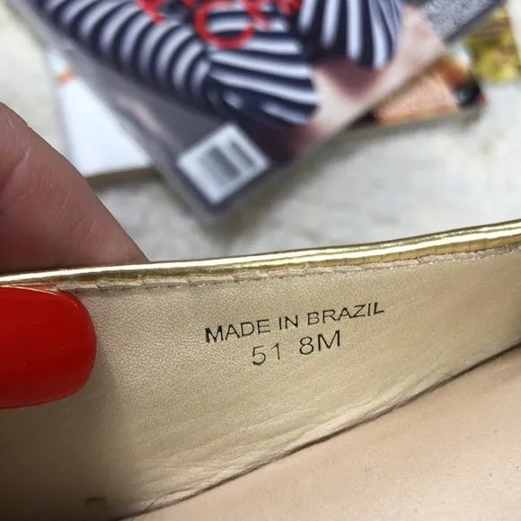 Kate Spade gold ballet flats